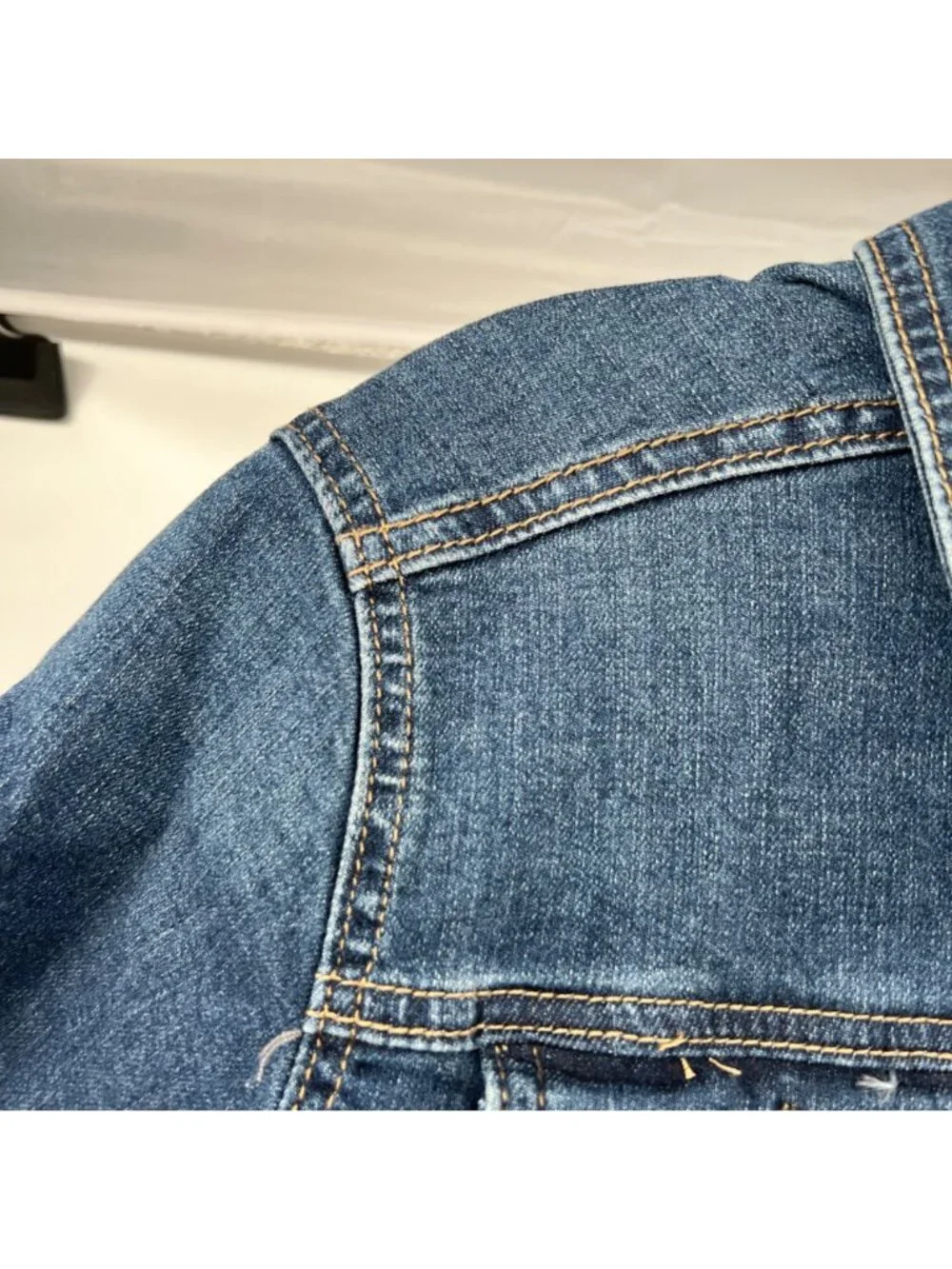 Westport 1962 Womens Short Sleeve Jean Jacket Blue Button Up Pockets Medium